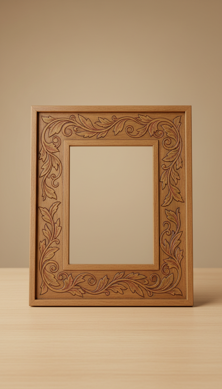 Engraved wood picture frame with custom names