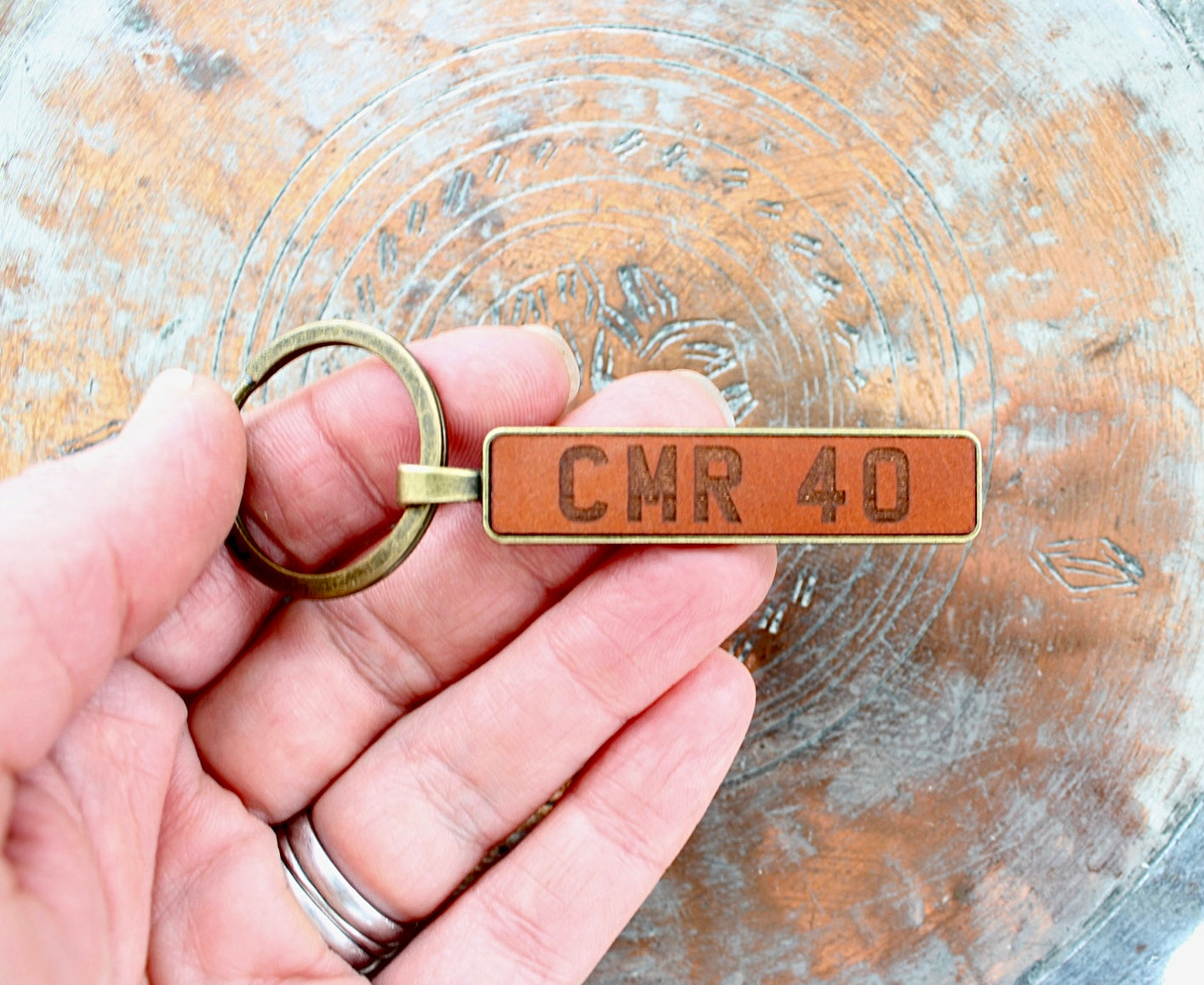Personalised number plate keyring