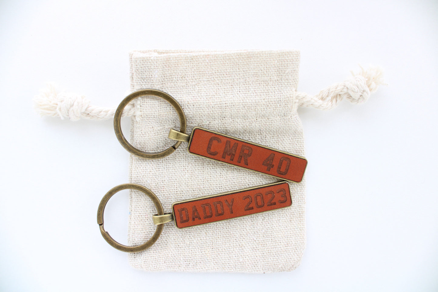 Personalised number plate keyring
