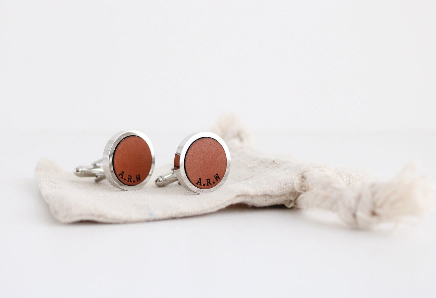 Personalised leather cufflinks, gift for father's day, groom cufflinks, wedding cufflinks for groom, gift for 3rd wedding anniversary