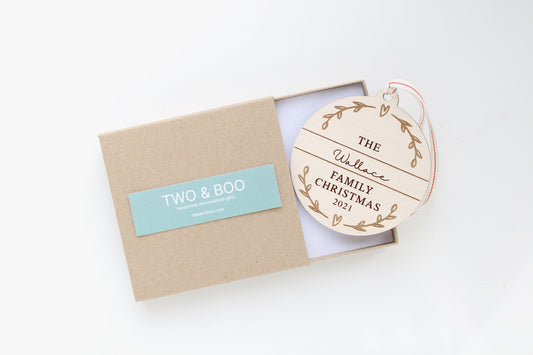 Family Christmas bauble decoration