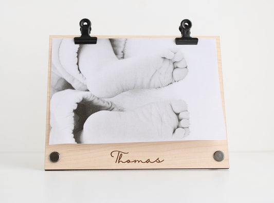 Freestanding wood picture frame, 5th anniversary gift, display 6x4 photos