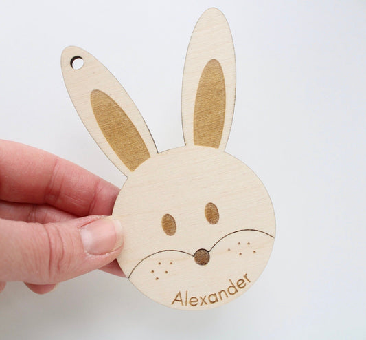 Wooden Easter basket tag