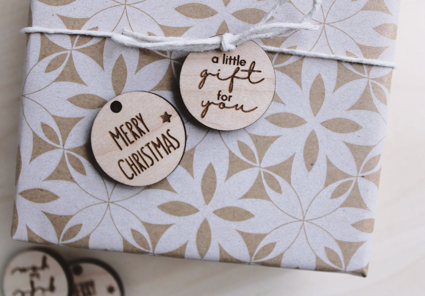 20 wood gift tags engraved with A Little Gift For You