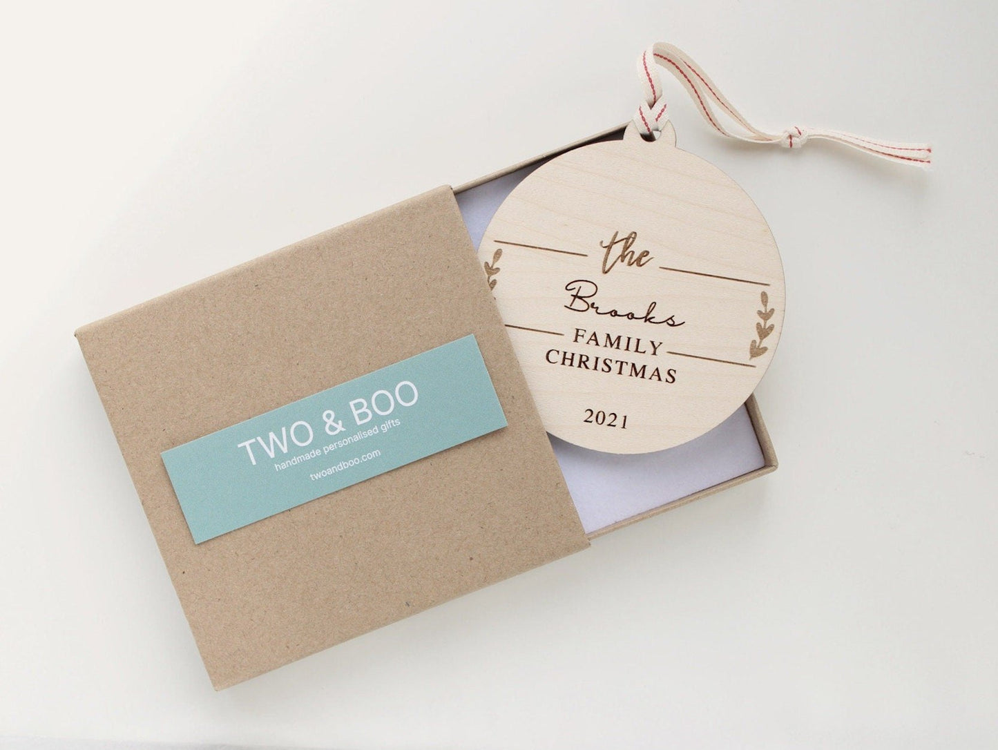 Personalised family Christmas bauble decoration