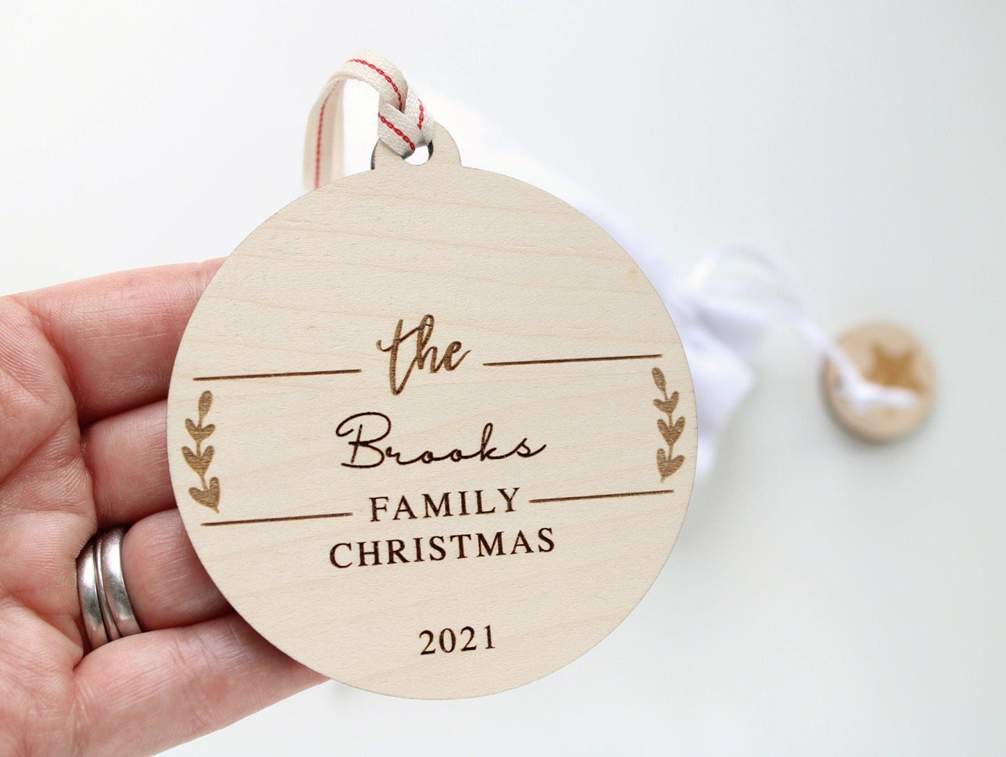 Personalised family Christmas bauble decoration