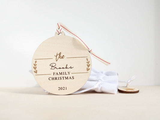 Personalised family Christmas bauble decoration