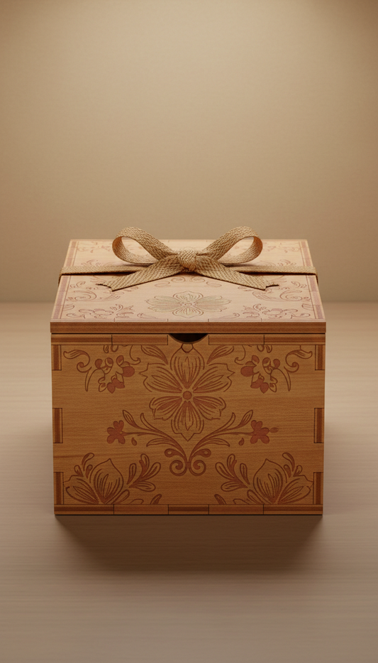 Wedding favour keepsake box with floral motif
