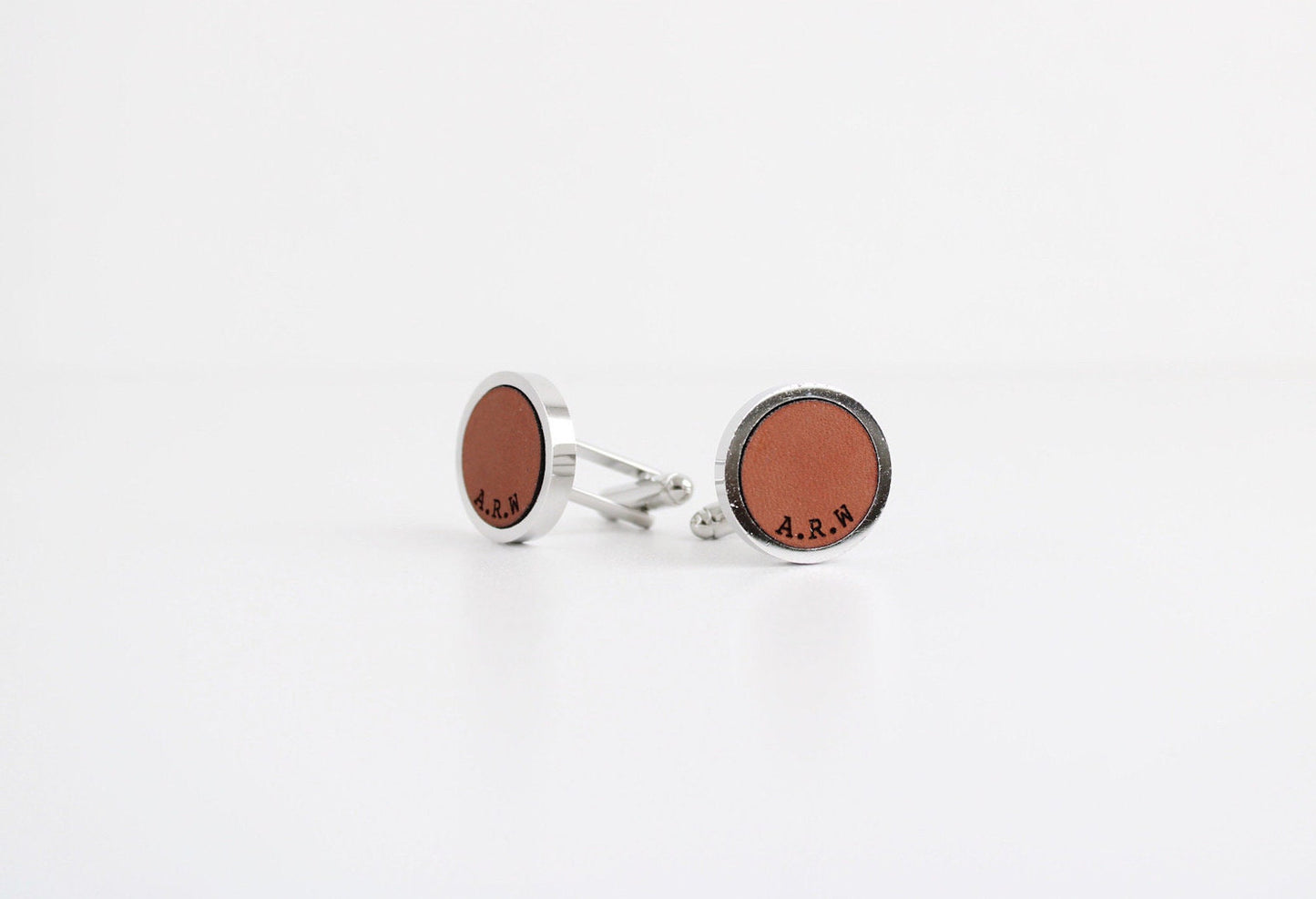 Personalised leather cufflinks, gift for father's day, groom cufflinks, wedding cufflinks for groom, gift for 3rd wedding anniversary