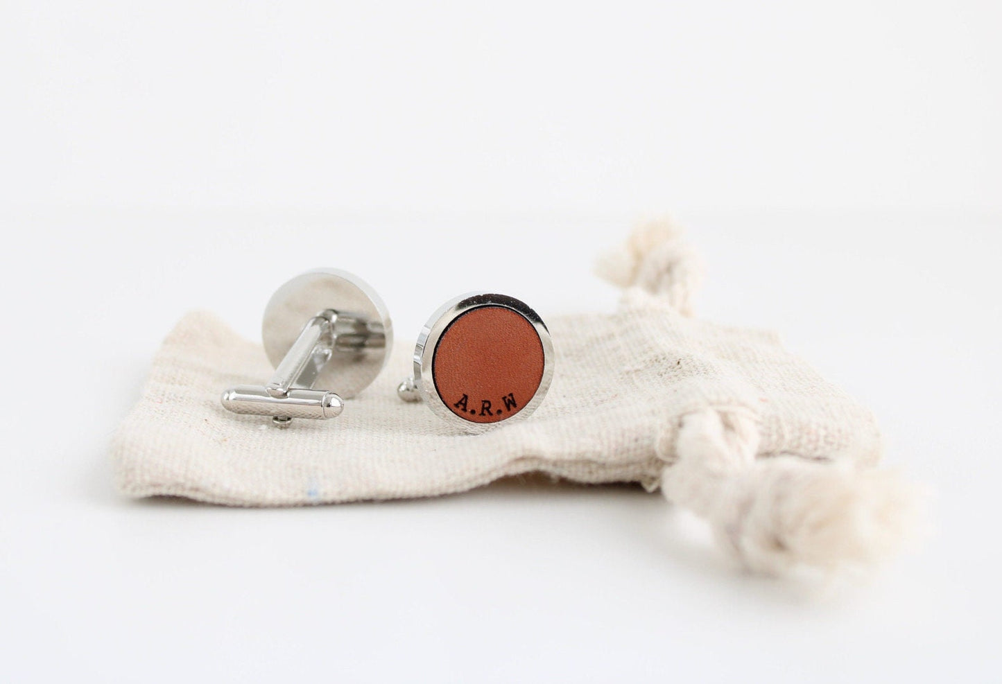 Personalised leather cufflinks, gift for father's day, groom cufflinks, wedding cufflinks for groom, gift for 3rd wedding anniversary