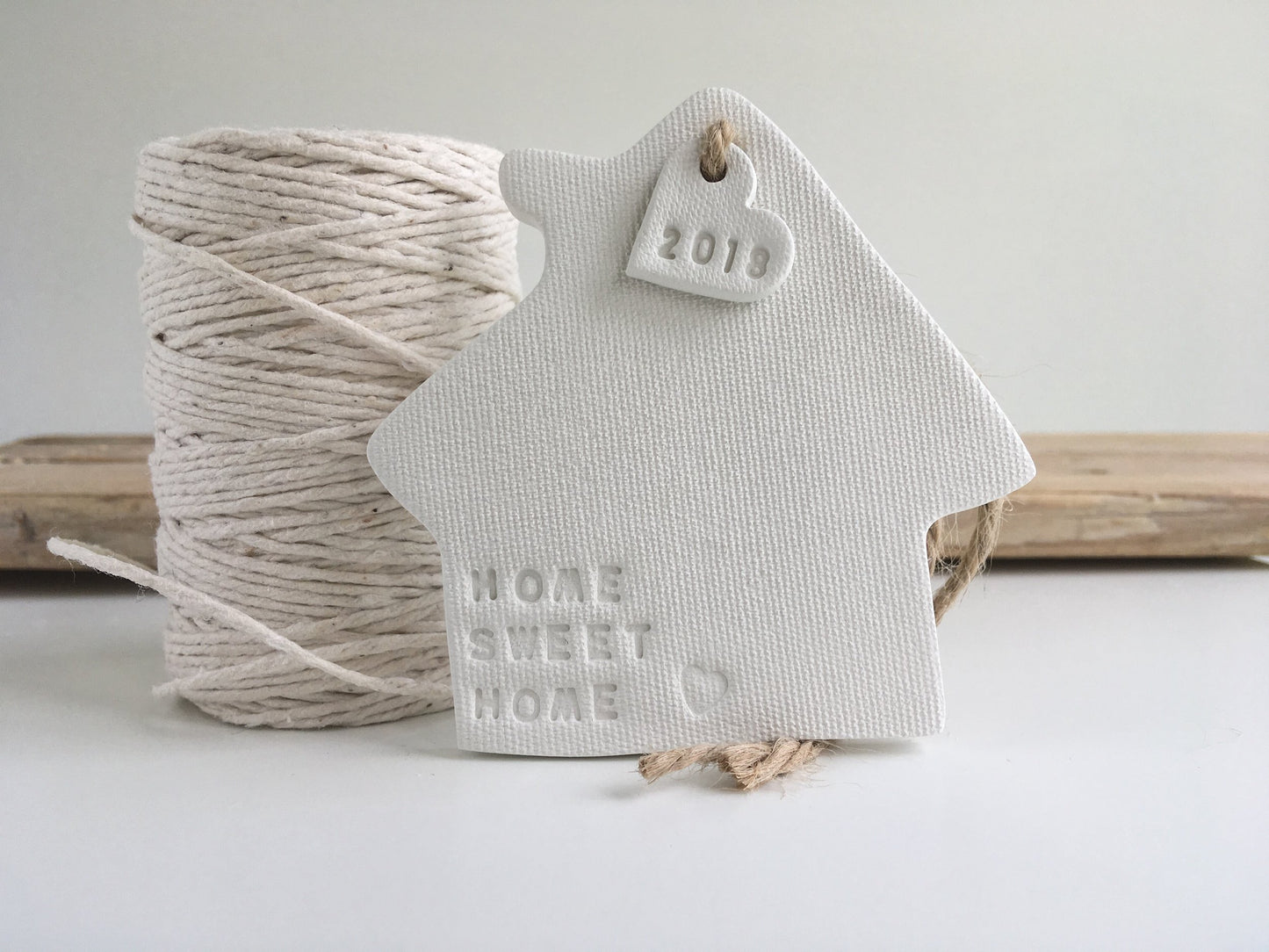 Clay housewarming gift stamped with Home Sweet Home