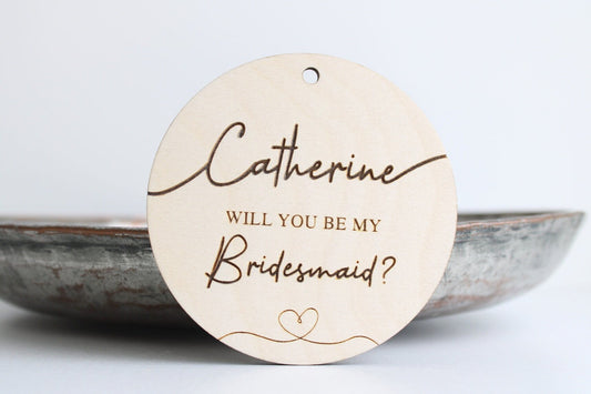 Bridesmaid gift with heart design / will you be my Maid of Honour