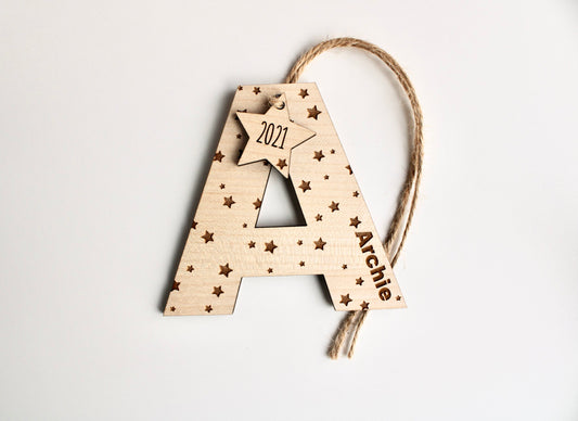 Alphabet decoration with star design