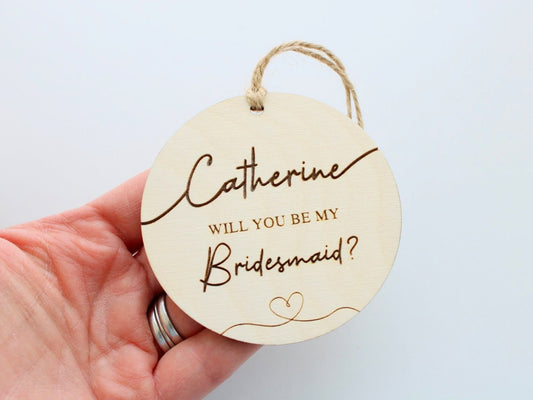 Bridesmaid gift with heart design / will you be my Maid of Honour