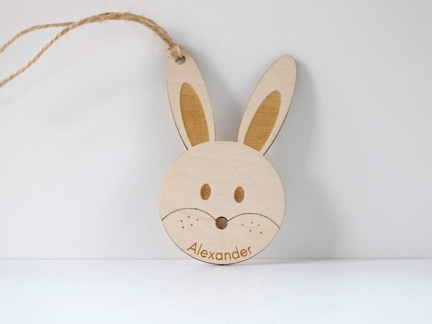 Wooden Easter basket tag