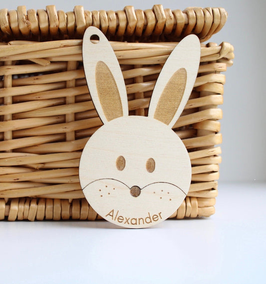 Wooden Easter basket tag