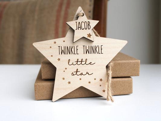 Twinkle Twinkle Little Star personalised christening or new baby gift