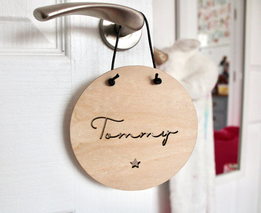 Personalised wooden sign with name cut-out