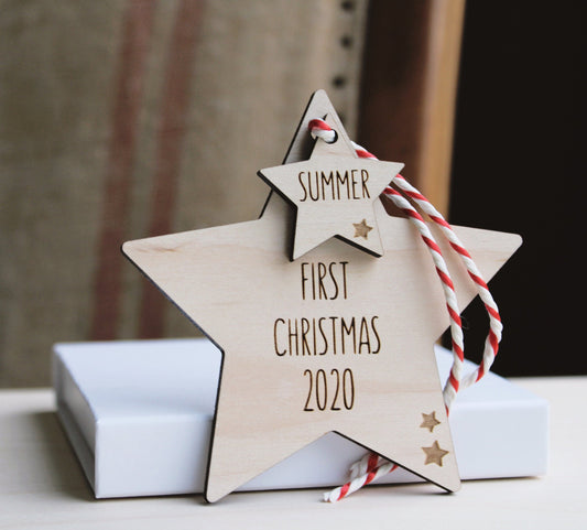 First Christmas 2022 star Christmas decoration