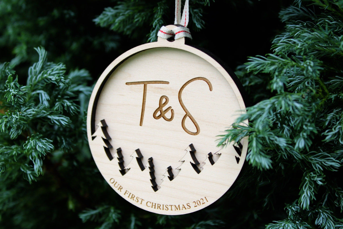 Our First Christmas wooden ornament