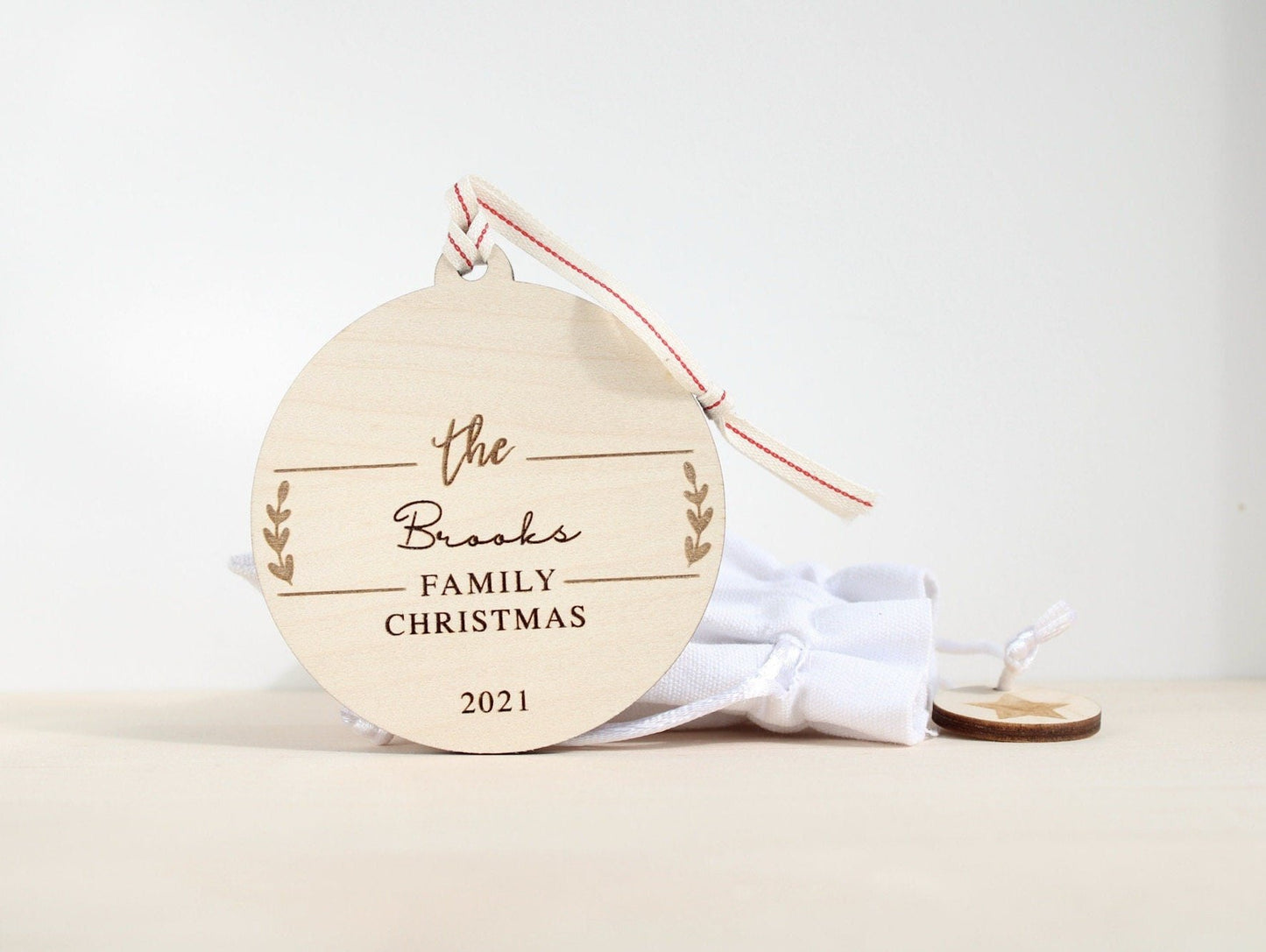 Personalised family Christmas bauble decoration