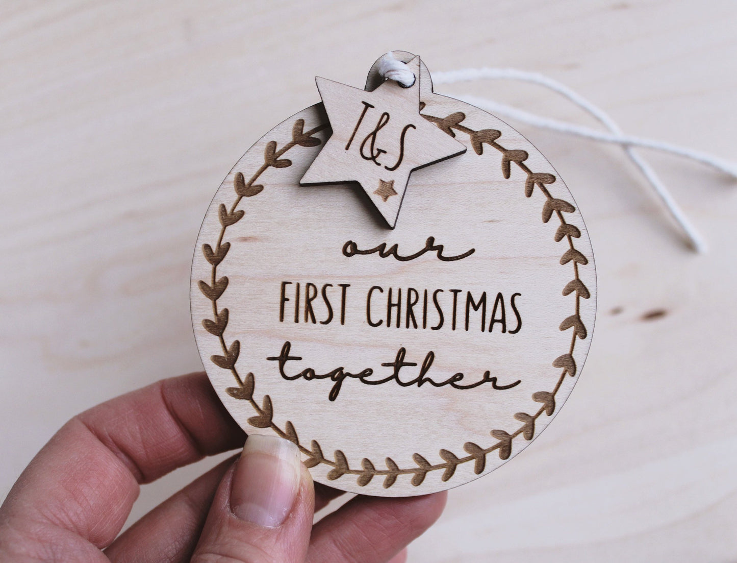 Our First Christmas Together personalised bauble decoration
